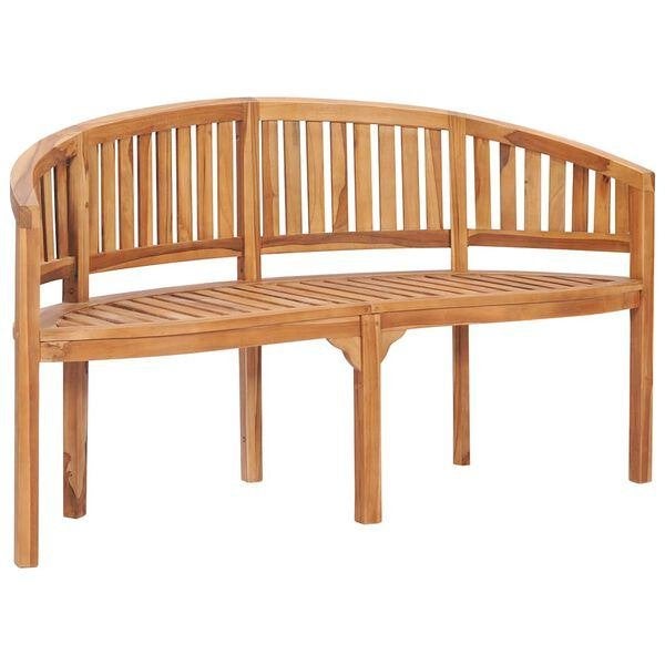 Bananenbank 151 cm massief teakhout NIEUW IN DOOS !!, ., Teakhout, Nieuw, Ophalen of Verzenden