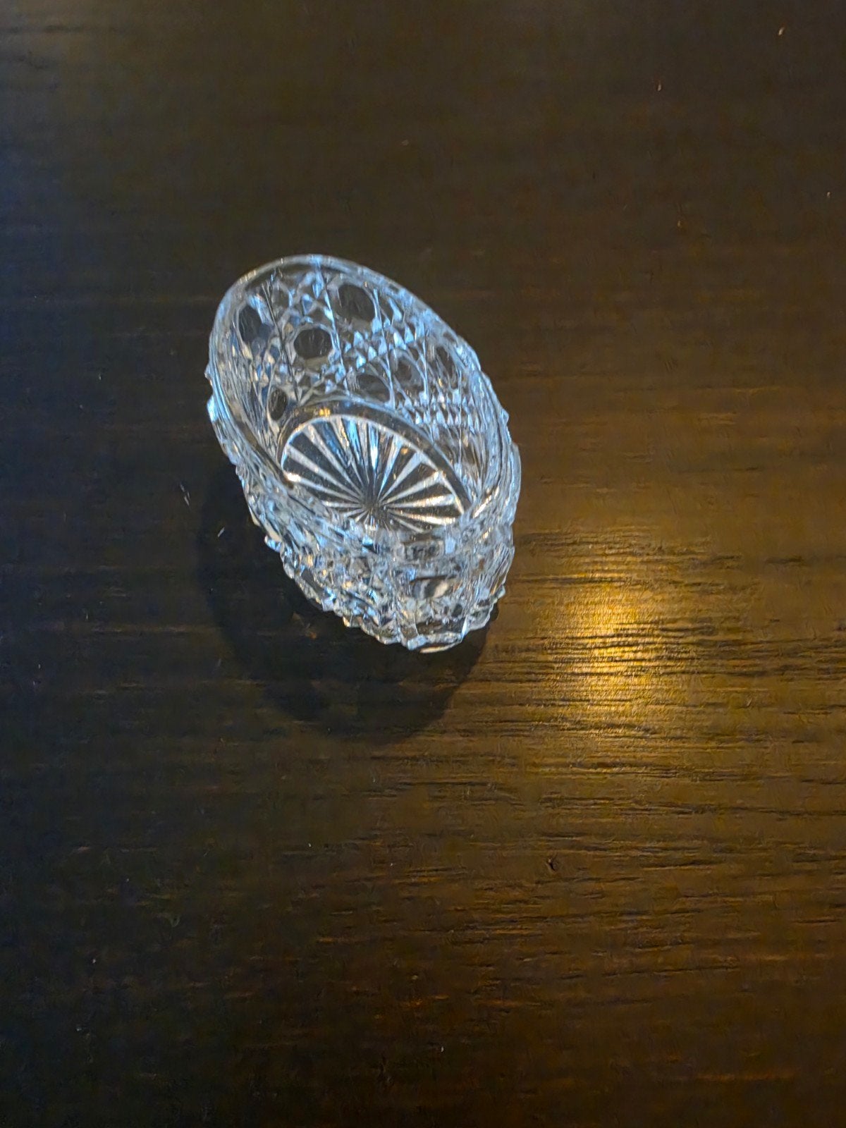 Ovale kristallen schaal, Antiek en Kunst, Antiek | Glas en Kristal, Ophalen of Verzenden
