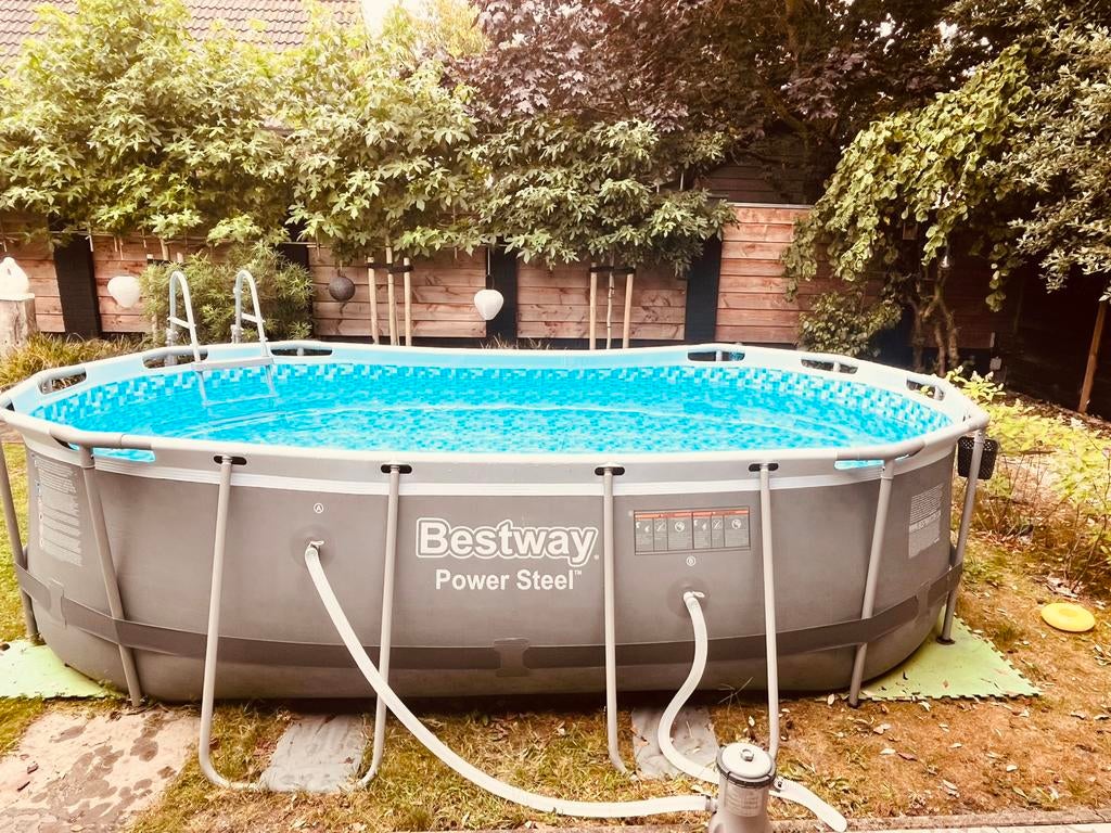 Ovaal zwembad, Ophalen, 200 tot 300 cm, 80 tot 120 cm, Zo goed als nieuw
