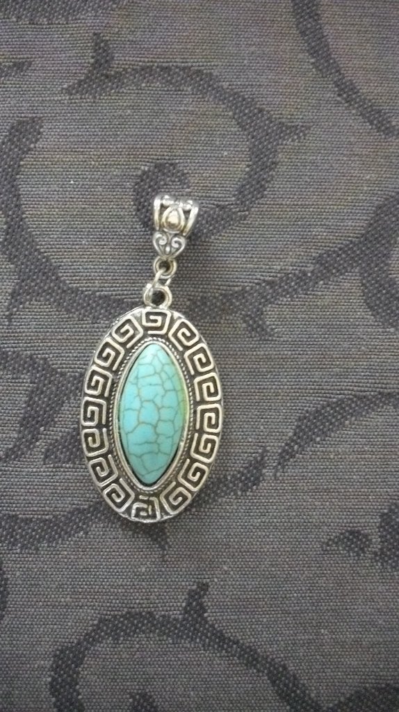 Kettinghanger met aqua- steen, Overige materialen, Overige voorstellingen, Blauw, Ophalen of Verzenden