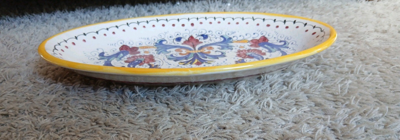 Handgeschilderde Italiaanse Schaal - F.L. Deruta, 33 x 20 cm, Ophalen of Verzenden