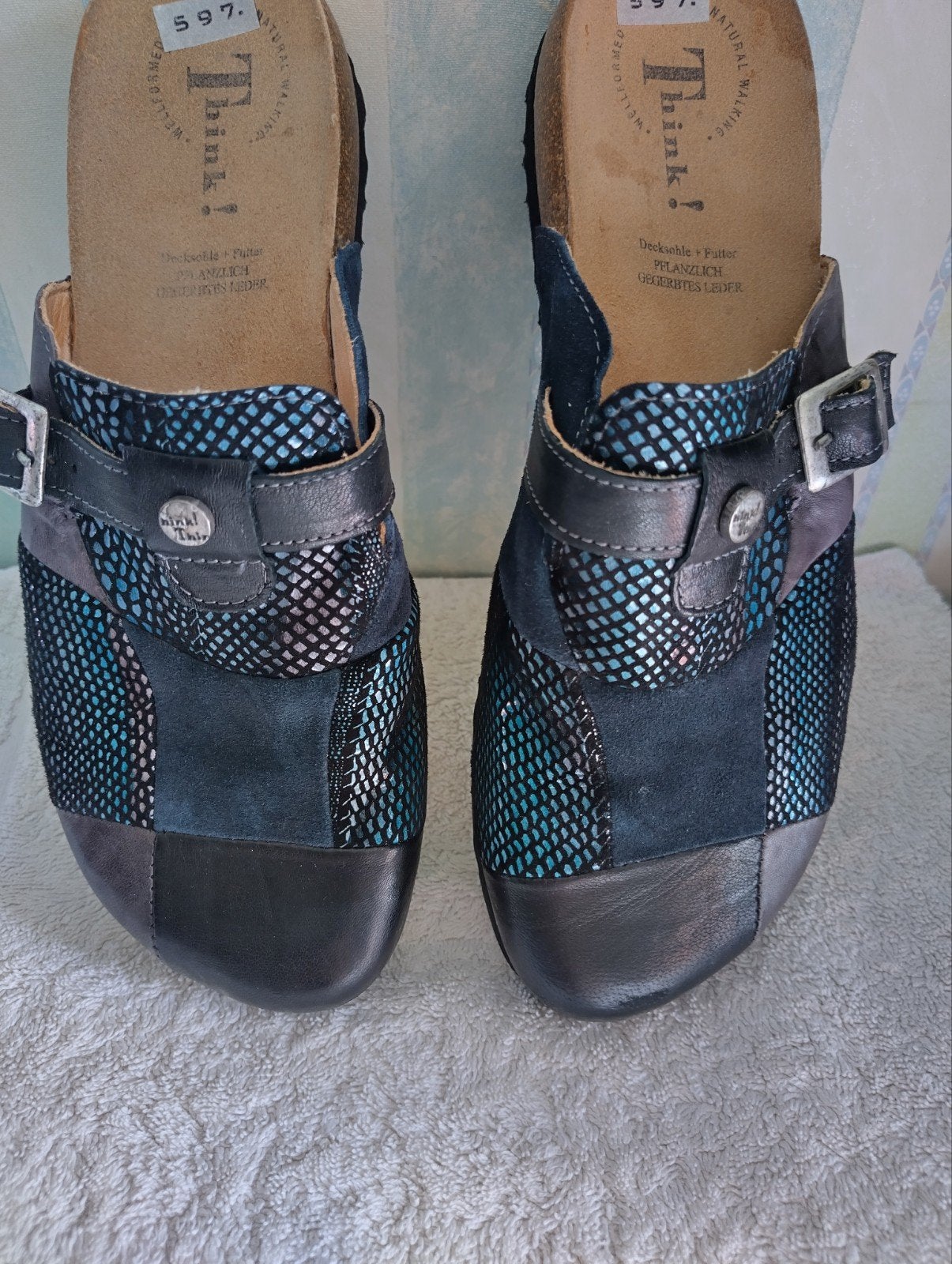 Leren slippers - muilen van THINK maat 41 zo goed als nieuw, Slippers, Overige kleuren, Think!, Ophalen of Verzenden