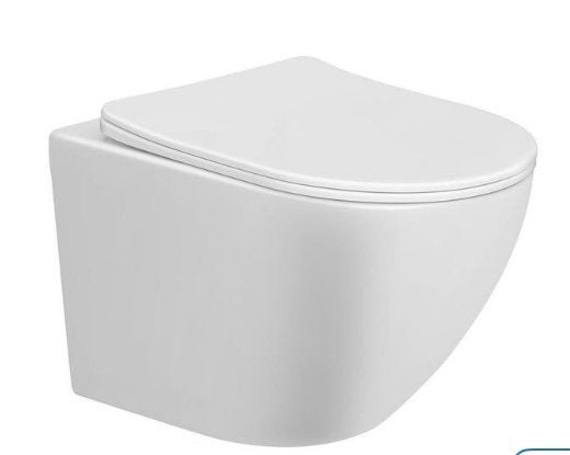 Nibiru wandcloset 48cm + softclose wit, Ophalen, Nieuw, Steen, Toilet