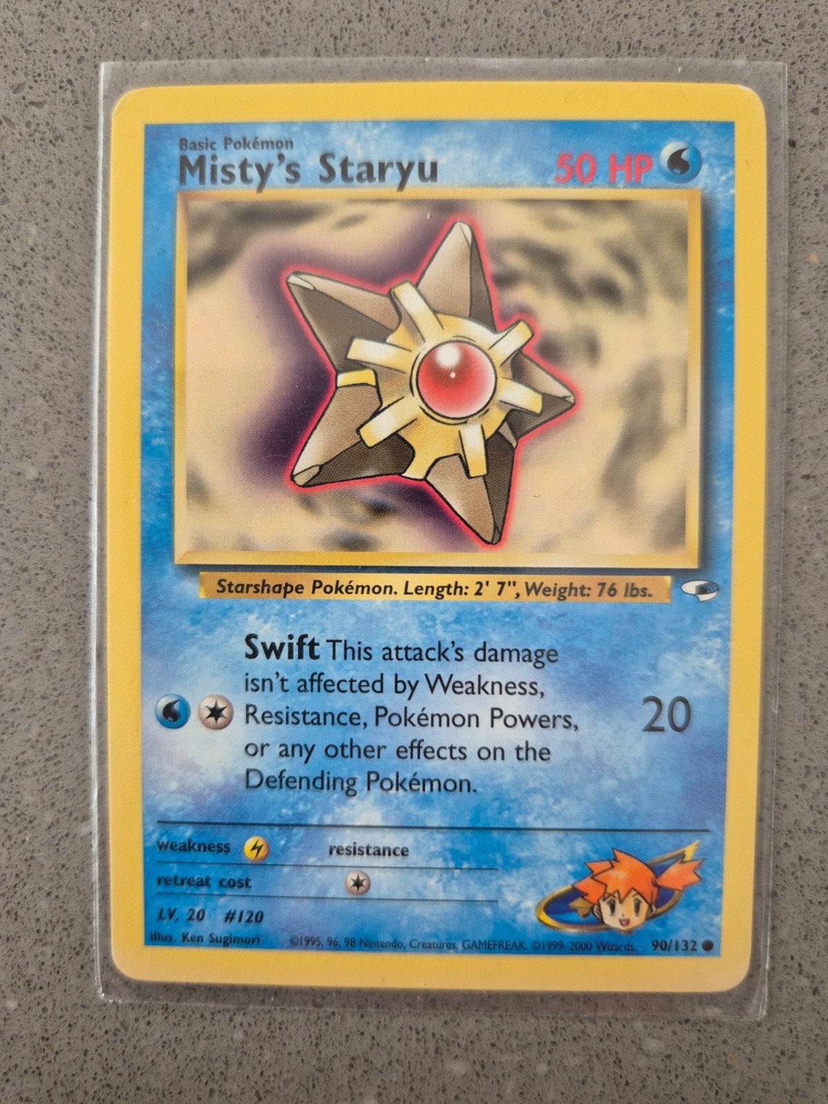 Misty's Staryu Pokémon kaart (Gym Heroes 90/132), Ophalen of Verzenden, Zo goed als nieuw, Losse kaart
