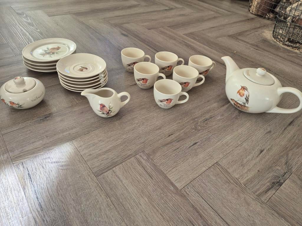 Compleet servies Redbreast/Roodborst JET by ter Steege., Overige materialen, Gebruikt, Ophalen of Verzenden, Overige stijlen