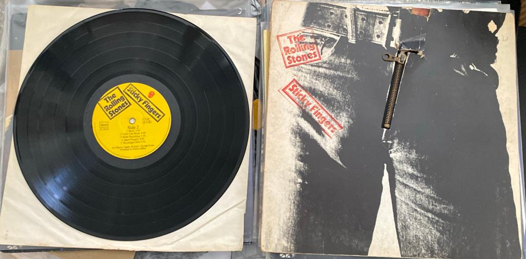 The Rolling Stones lp sticky fingers, Cd's en Dvd's, Vinyl | Rock, Ophalen of Verzenden, Zo goed als nieuw, 12 inch, Poprock