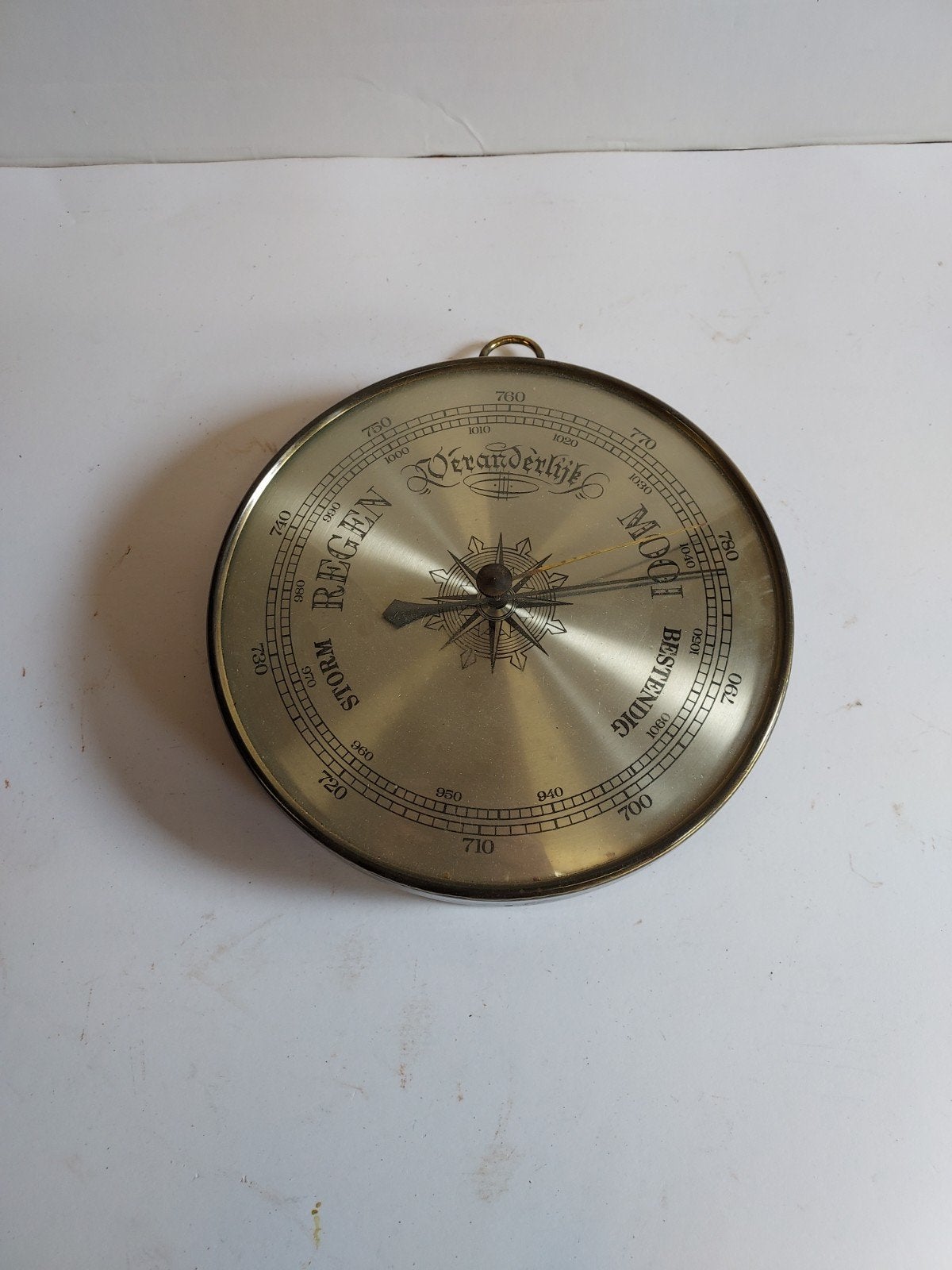 Oude ronde Barometer, diameter 21.5 cm, Ophalen of Verzenden, Gebruikt, Barometer