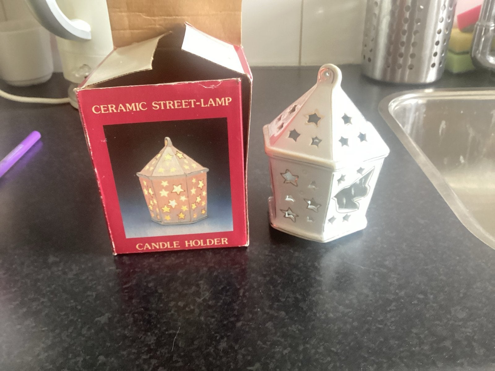 Leuk lichthuisje voor de decembermaanden, Wit, Waxinelichthouder, Nieuw, Ophalen of Verzenden