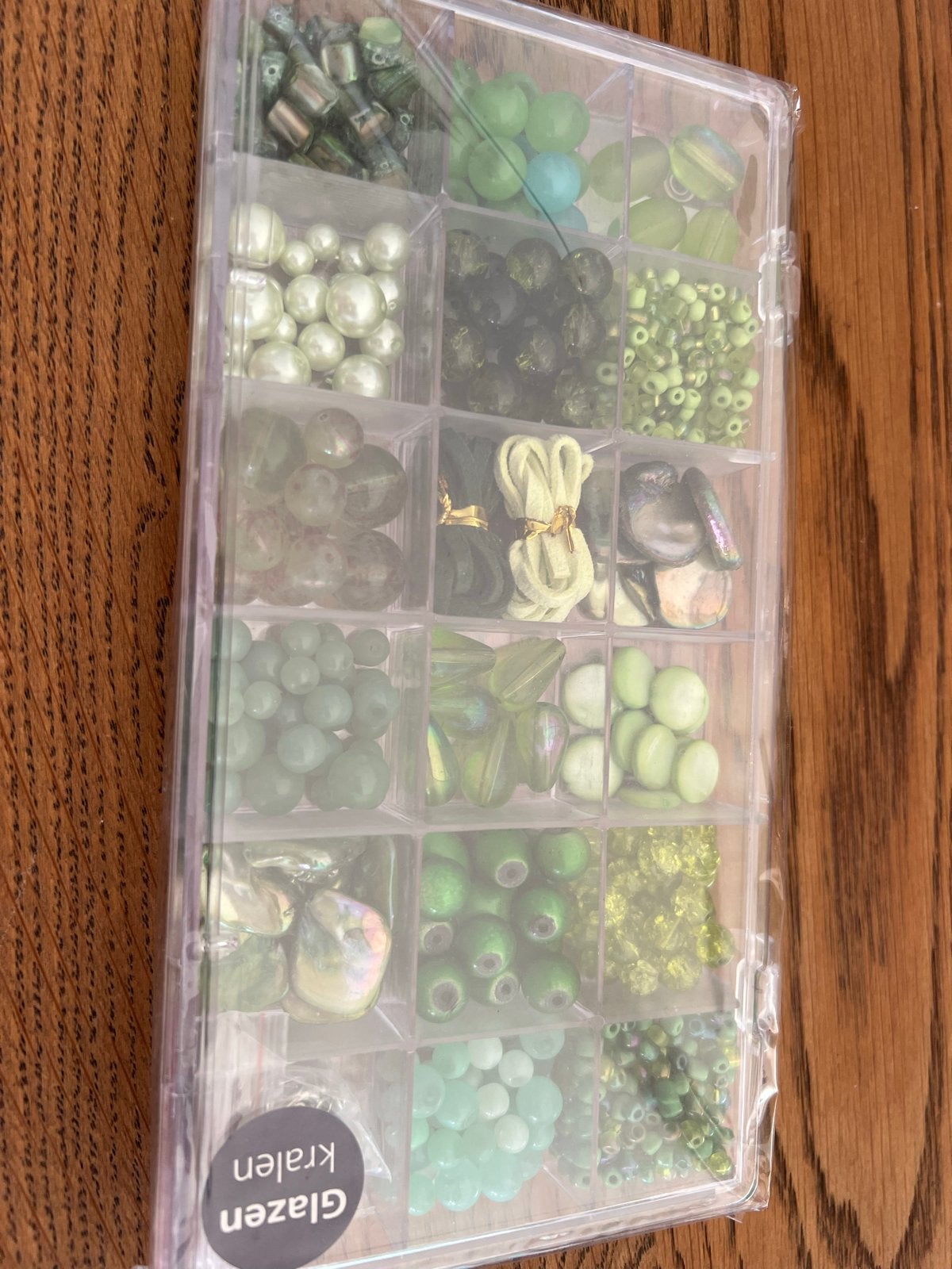 Glazen Kralen Set - Groene Tinten, Hobby en Vrije tijd, Ophalen of Verzenden, Nieuw, Kraal