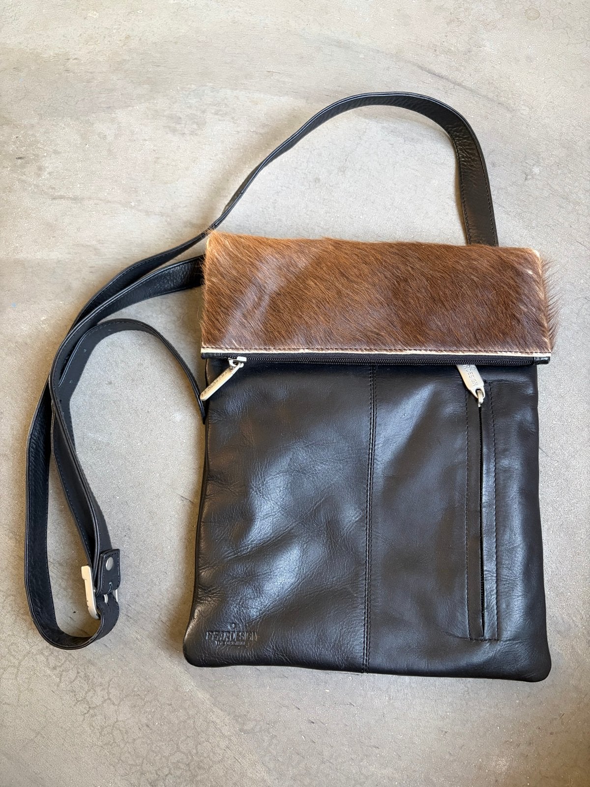 Bear Design Schoudertasje Zwart Leer, Sieraden, Tassen en Uiterlijk, Tassen | Damestassen, Ophalen of Verzenden, Zo goed als nieuw