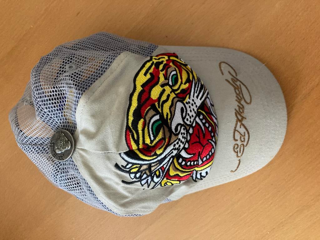Ed Hardy Trucker Cap met Tijgerprint, Verzenden, Zo goed als nieuw, One size fits all, Pet