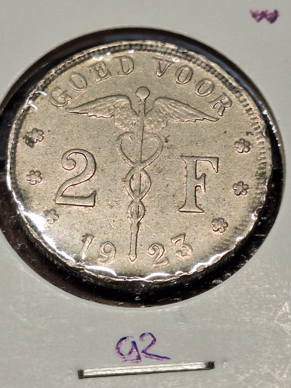 België 2 Francs 1923 vlaams, Postzegels en Munten, Munten | Europa | Euromunten, Ophalen of Verzenden, België, 2 euro