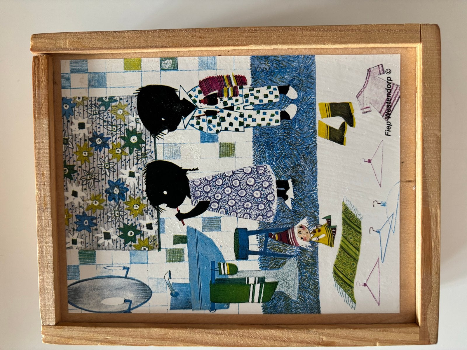 Fiep Westendorp Houten Blokkenpuzzel - 6 Puzzels in 1, 2 tot 4 jaar, Gebruikt, Ophalen of Verzenden, Van hout