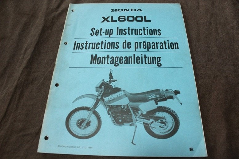 Honda XL600 L 1984 motorcycle set up manual XL600L, Ophalen of Verzenden, Honda