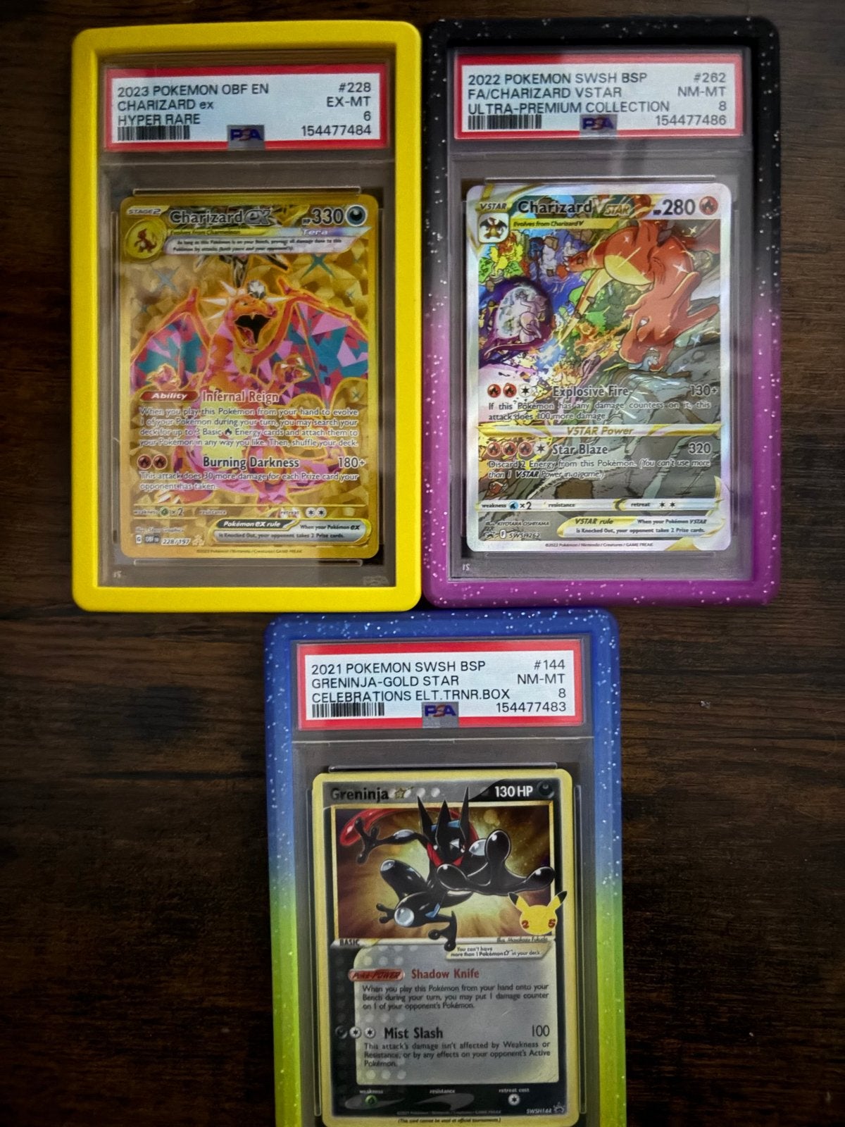 3x PSA Gegrade Pokémon Kaarten: Charizard & Greninja, Hobby en Vrije tijd, Verzamelkaartspellen | Pokémon, Ophalen of Verzenden