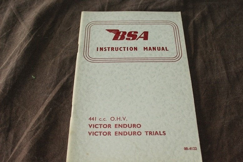 BSA 441cc Victor Enduro Trial 1966 instruction manual, Ophalen of Verzenden, Overige merken