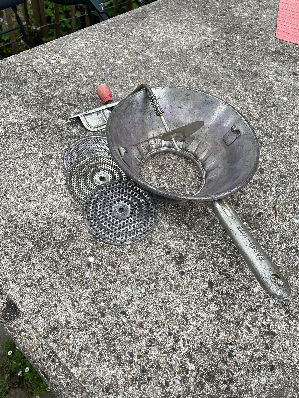 Vintage Passe-Vite Roerzeef met 3 schijven, Ophalen of Verzenden