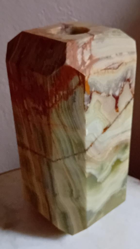Unieke Onyx Vaas - 20cm Hoog, 15cm Breed, Antiek en Kunst, Antiek | Vazen, Ophalen of Verzenden