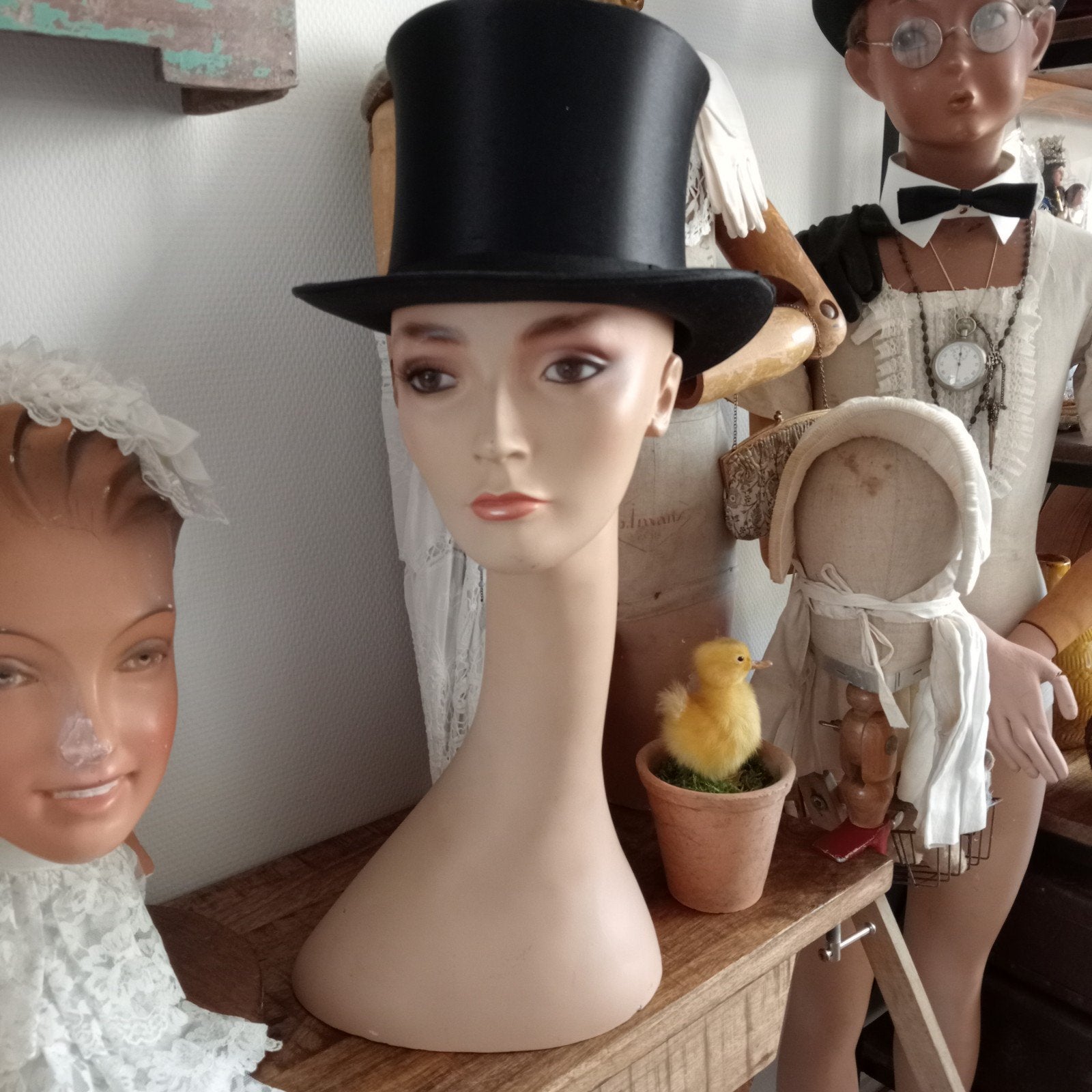 vintage etalage hoofd lange nek, Ophalen of Verzenden