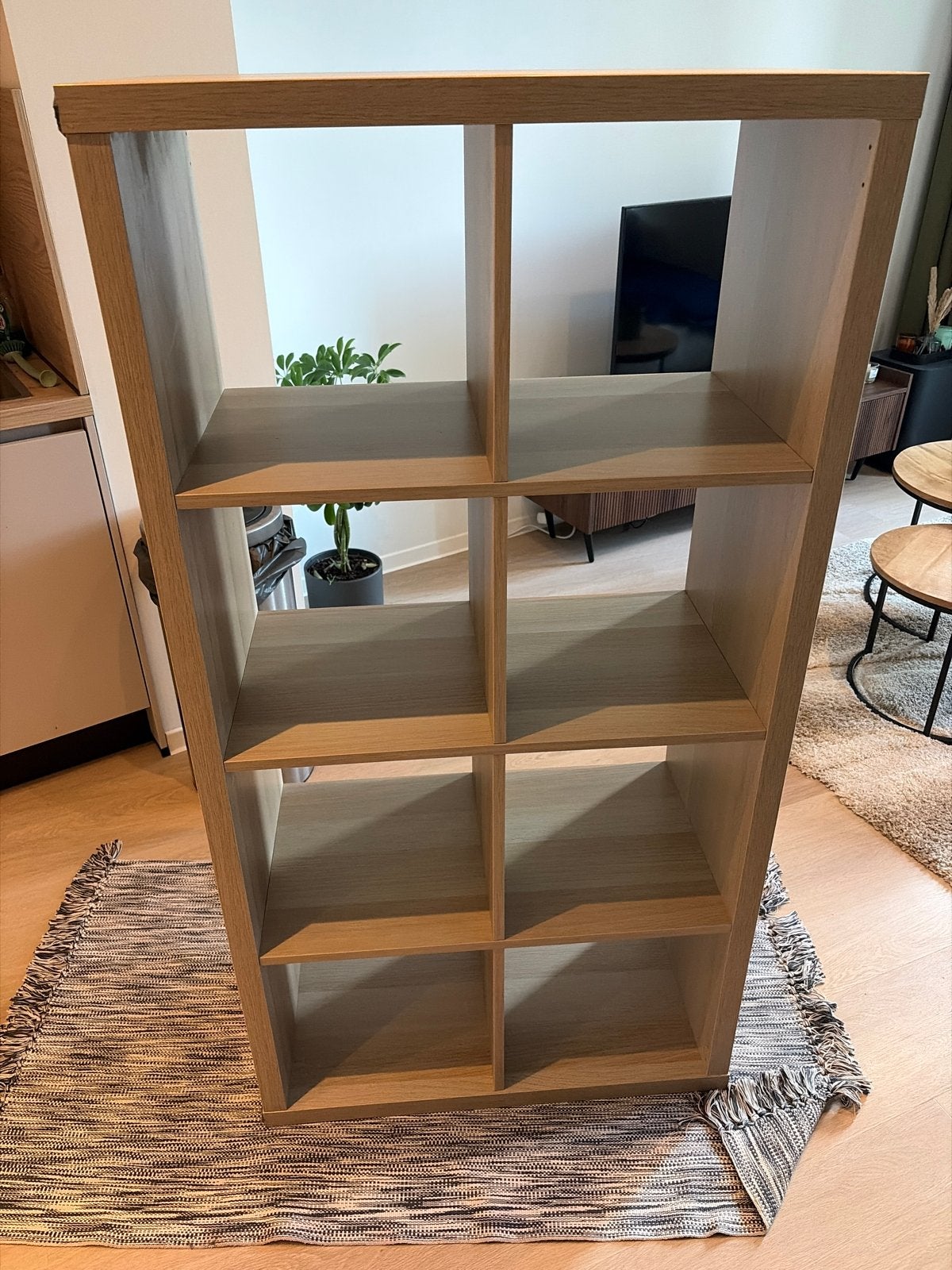 IKEA Kallax Kast 2x4 vakken - Eikenpatroon, Huis en Inrichting, Ophalen, Zo goed als nieuw