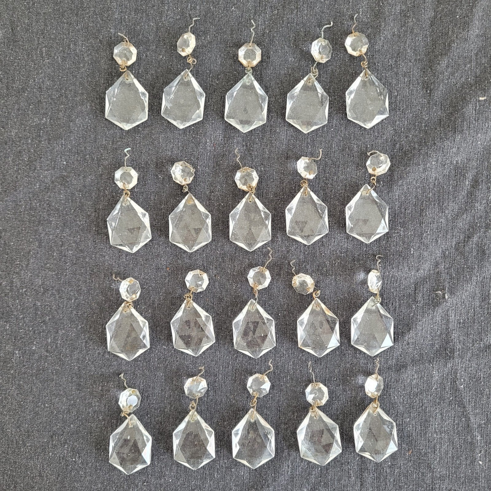 20 pegels diamant vlieger ruit onderdelen kroonluchter, Huis en Inrichting, Lampen | Kroonluchters, Ophalen of Verzenden, Gebruikt