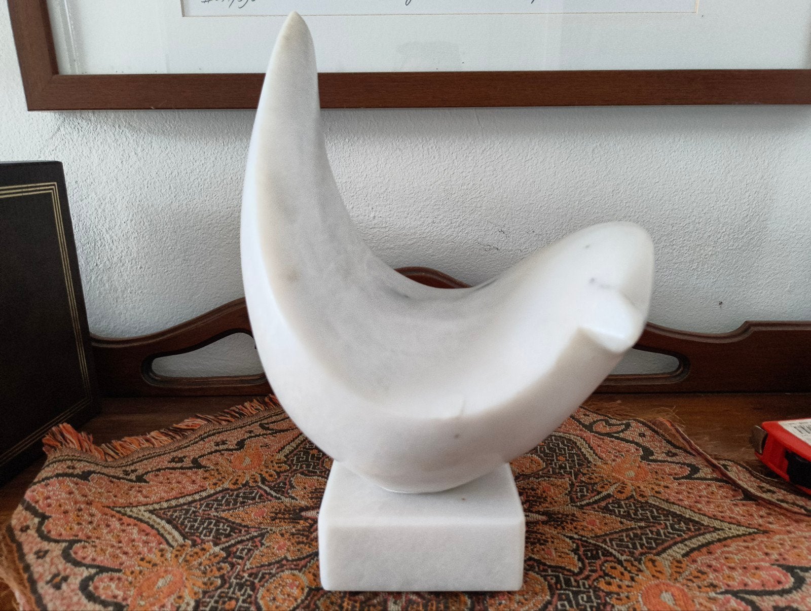 Marmeren Witte Duif Beeld - Perfect Afgewerkt, Ophalen, Handgemaakt, 20 - 50 cm, Beeld
