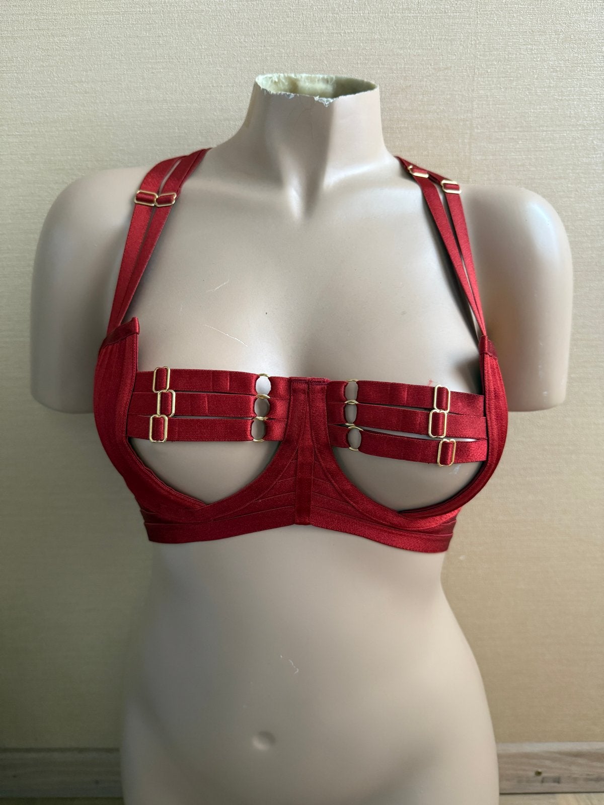 Bordelle Tomoe longline bh burnt red L (75D/80C), Verzenden, Rood, BH