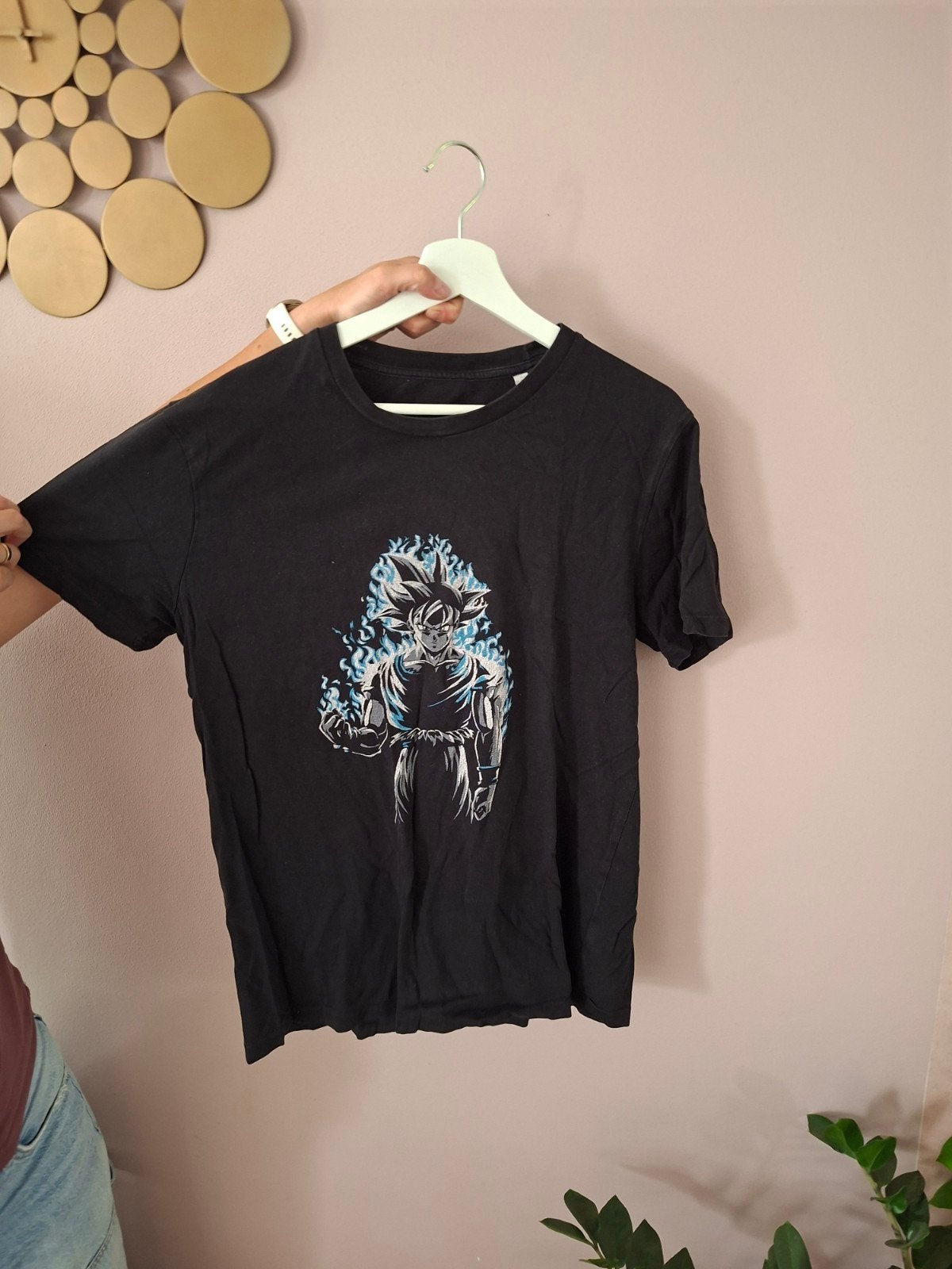 Zwart T-shirt met Dragon Ball Z Goku print - Maat L (US M), Ophalen of Verzenden, Gedragen, Maat 52/54 (L), Zwart