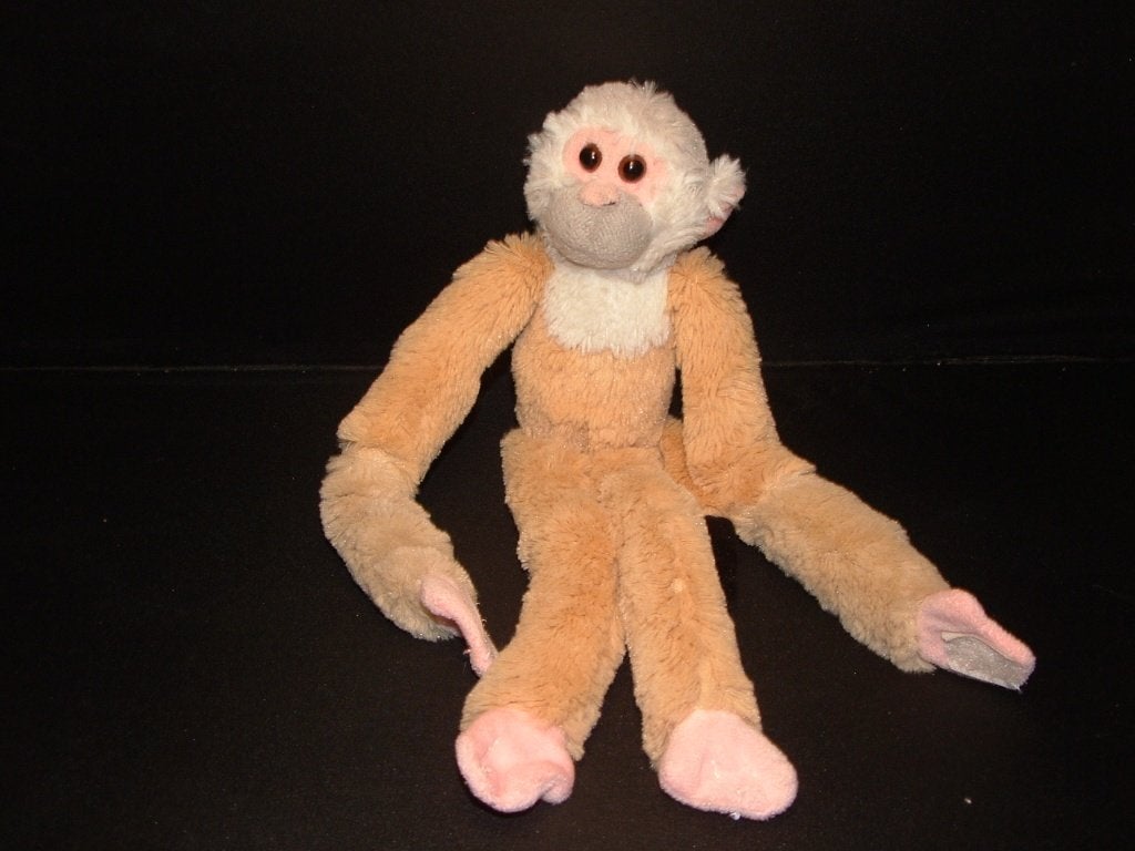 MOOIE SLUNGEL AAP PLUCHE WOLLG ECRU/WIT MET BEIGE, Ophalen of Verzenden, Nieuw, Overige typen