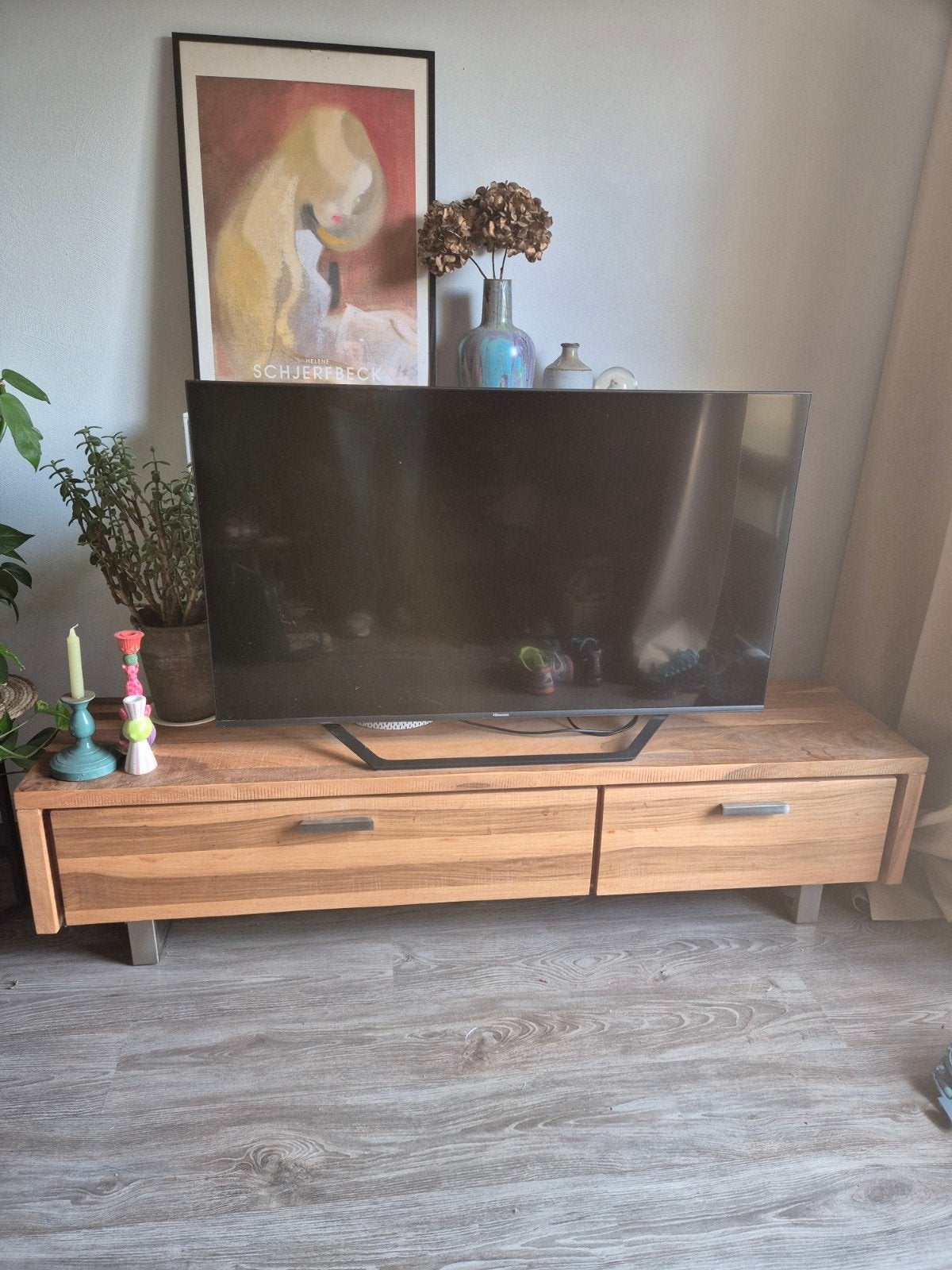 Xooon Piura TV-meubel van massief sheeshamhout met lades, Gebruikt, 150 tot 200 cm, Ophalen of Verzenden, Minder dan 100 cm