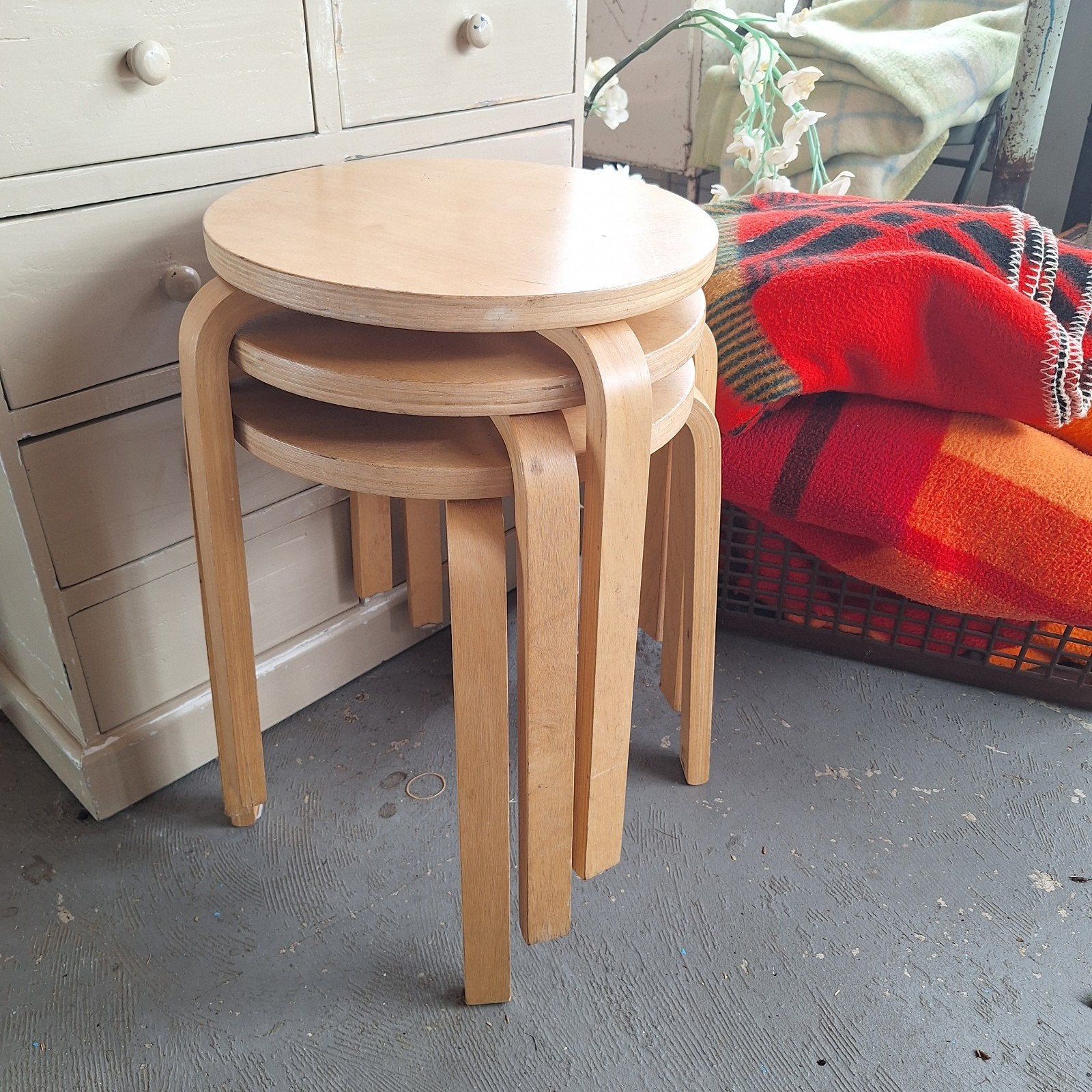 3 Vintage IKEA Frosta krukjes - Scandinavisch design, Huis en Inrichting, Krukjes, Ophalen, Gebruikt, Hout