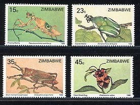 Zimbabwe- 1988- serie = motief Insecten, Ophalen of Verzenden, Overige landen, Postfris