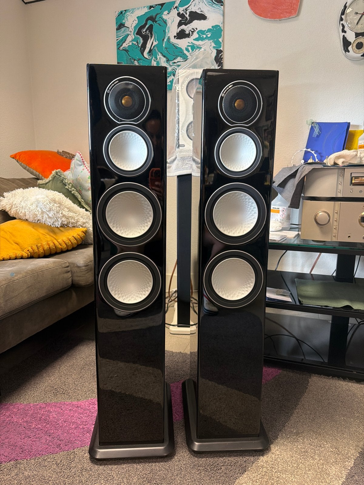 Monitor Audio Silver 8 Vloerstaande Luidsprekers Zwart, Overige merken, Gebruikt, Q, Q
