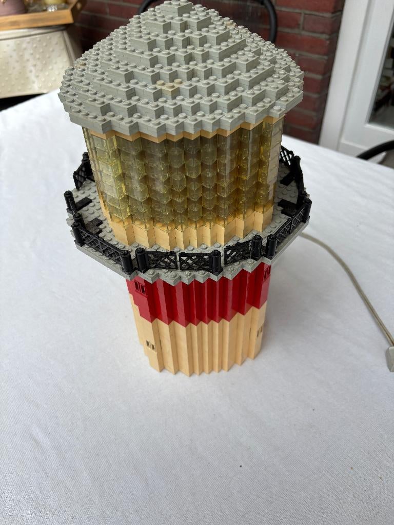 Winkel display, werkende vuurtoren, gelijmd model oud, Gebruikt, Lego, Overige typen, Ophalen of Verzenden