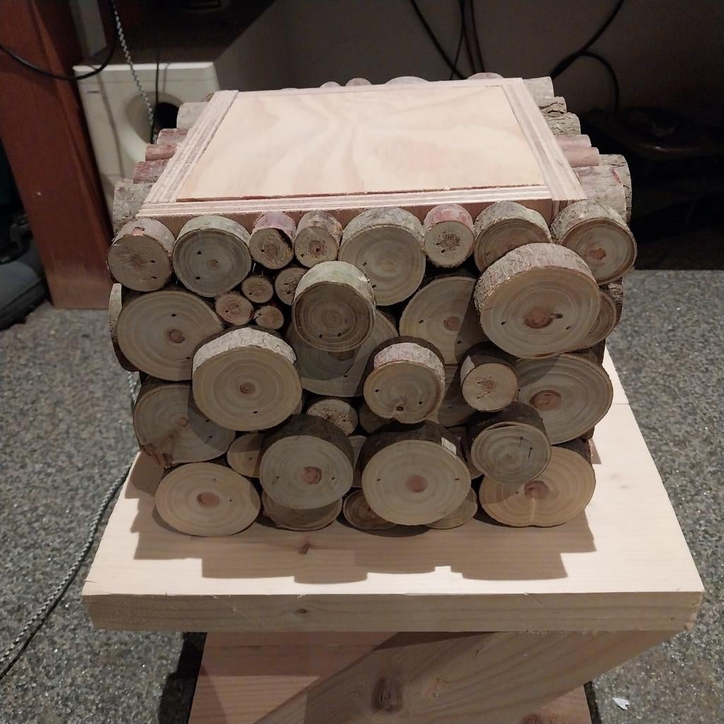 Houten kubus, Huis en Inrichting, Woonaccessoires | Zuilen en Pilaren, Ophalen
