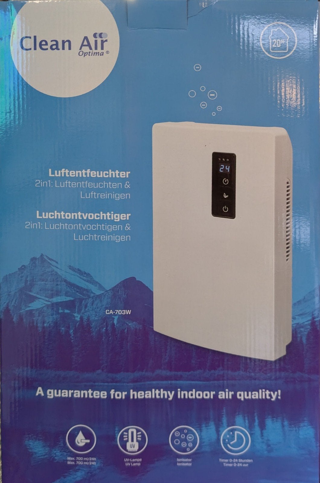 Clean Air Optima CA-703W Luchtontvochtiger/Luchtreiniger, Ophalen of Verzenden, Zo goed als nieuw, Luchtontvochter