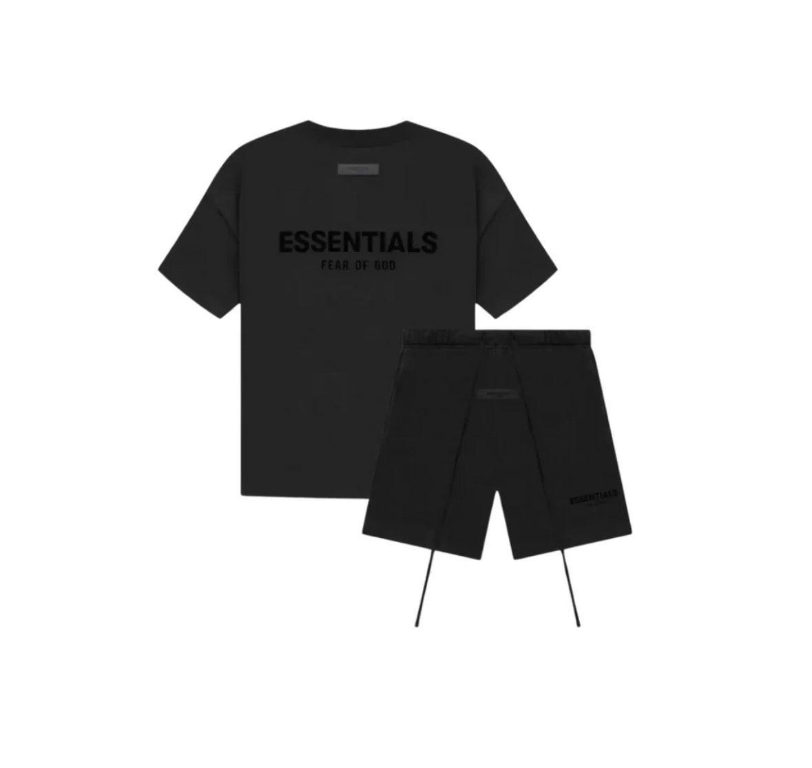 Essentials Fear of God T-shirt & Short Set, Zwart, Nieuw, Korte mouw, Ophalen