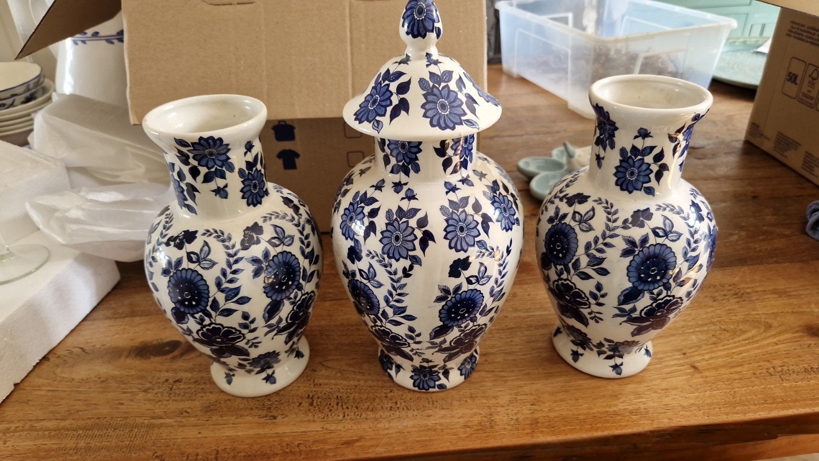 Kaststel blauw/wit, Antiek en Kunst, Ophalen of Verzenden