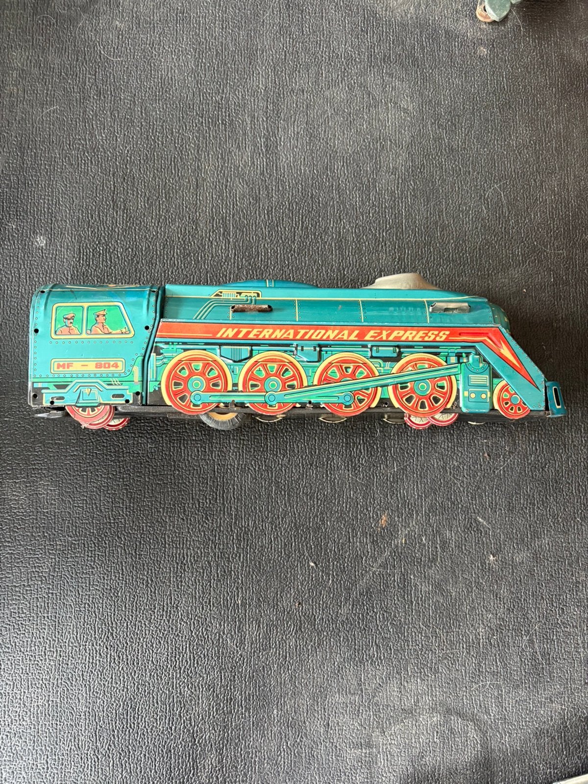Vintage Blik Trein Locomotief MF-804 International Express, Antiek en Kunst, Antiek | Speelgoed, Verzenden