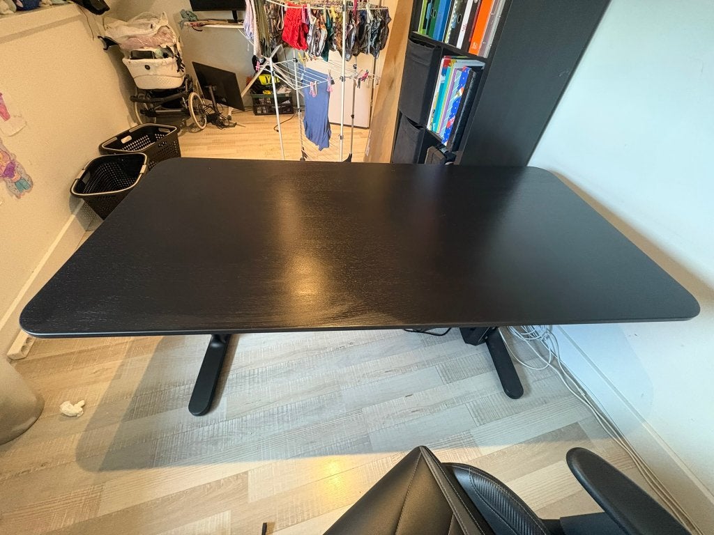 IKEA BEKANT bureau zwartbruin, 160 x 80 cm, Huis en Inrichting, Ophalen, Zwart, 160 cm, Gebruikt
