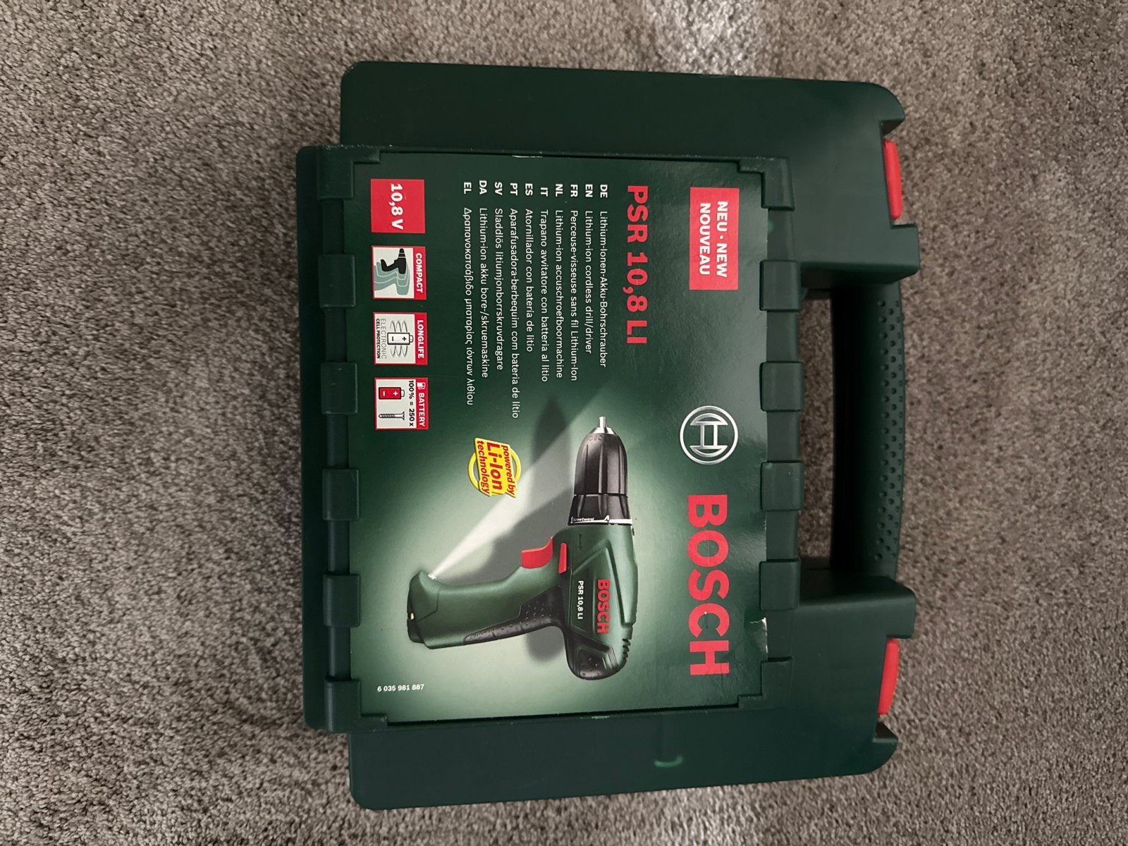 Bosch PSR 10,8 LI Accuboormachine met oplader en koffer, Variabele snelheid, Ophalen of Verzenden, Minder dan 400 watt, Zo goed als nieuw