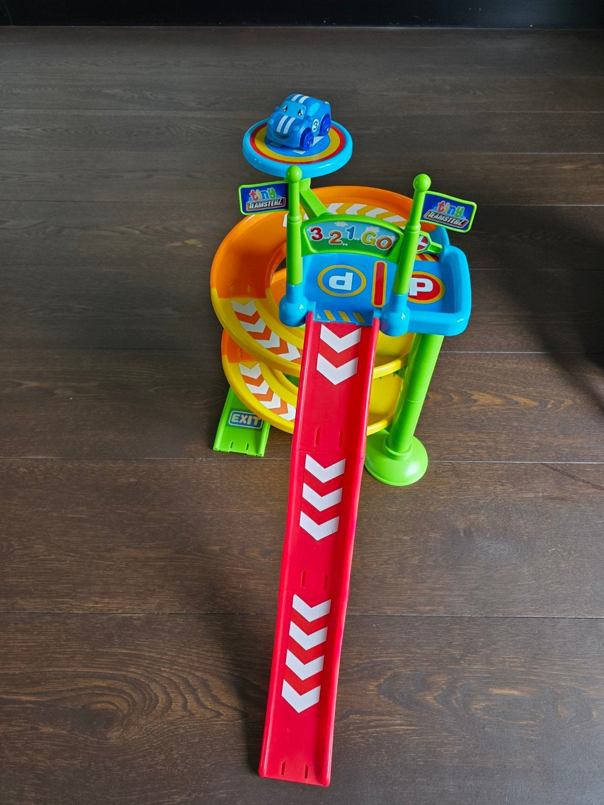 VTech Tiny Teamsterz racebaan, Kinderen en Baby's, Speelgoed | Vtech, Ophalen of Verzenden, Zo goed als nieuw, 2 tot 4 jaar