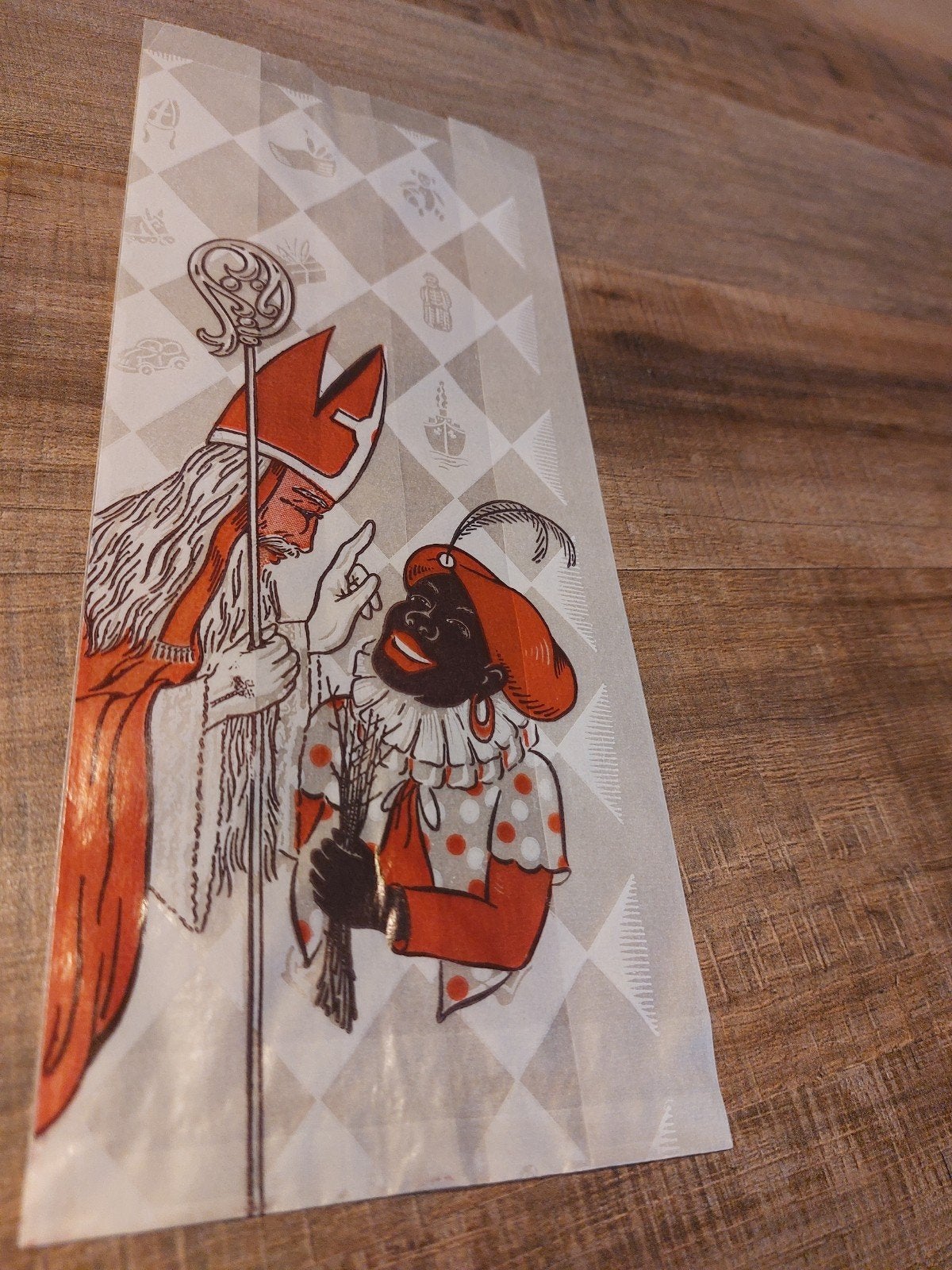 Oud Hollands pergamijn papier Sinterklaas Inpak zakje, Ophalen of Verzenden, Zo goed als nieuw