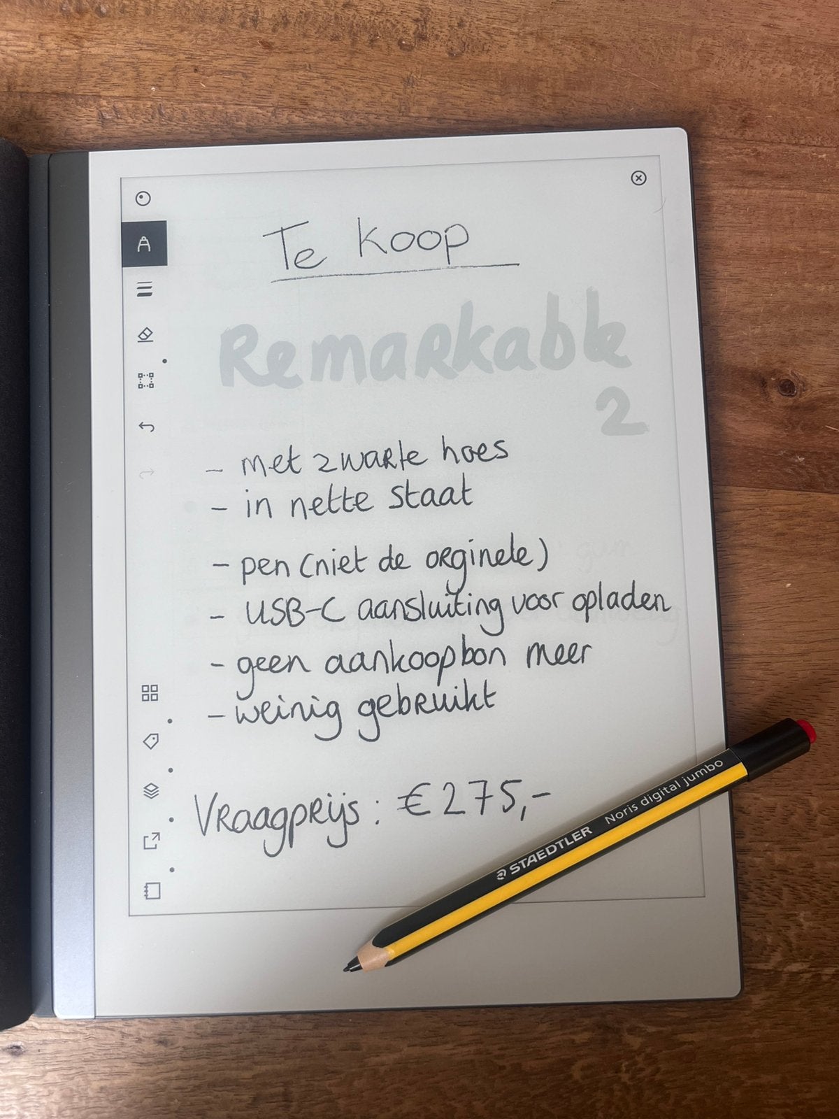 Remarkable 2 met hoes en pen, Computers en Software, Tekentablets, Ophalen of Verzenden, Zo goed als nieuw