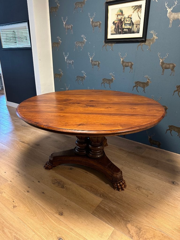 Grote antieke ronde tafel, Antiek en Kunst, Antiek | Meubels | Tafels, Ophalen of Verzenden