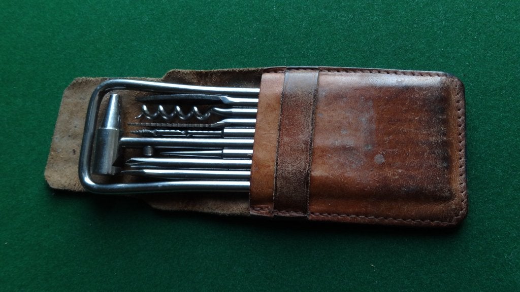 Antieke gereedschap set met kurkentrekker en etui, Antiek en Kunst, Ophalen of Verzenden