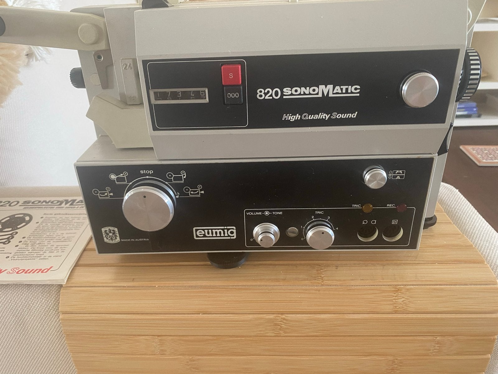 EuMig 820 SonoMatic HQS Super 8 filmprojector, Ophalen, 8mm film
