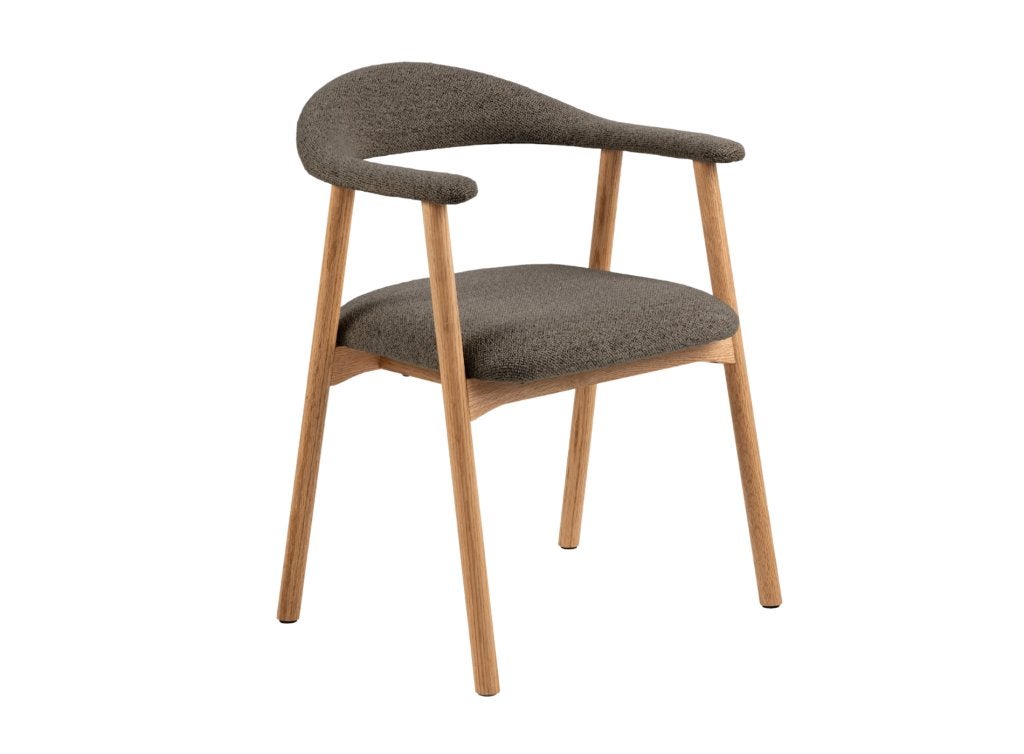 fonQ Nordic Eetkamerstoel Eikenhout Taupe 2 | €189 p stuk nu, Huis en Inrichting, Bruin, Byfonq, Nieuw, Ophalen of Verzenden