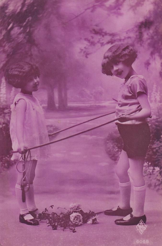721R kinderen spelen met hoepel en springtouw 1929, Ophalen of Verzenden, 1920 tot 1940, Gelopen, Zuid-Holland