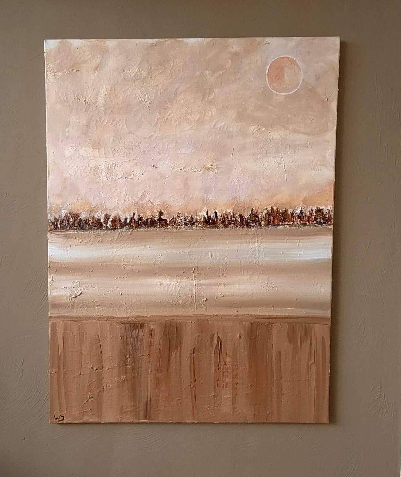 Handgeschilderd schilderij 'Skyline', Ophalen
